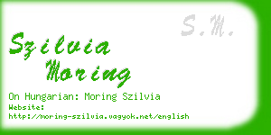 szilvia moring business card